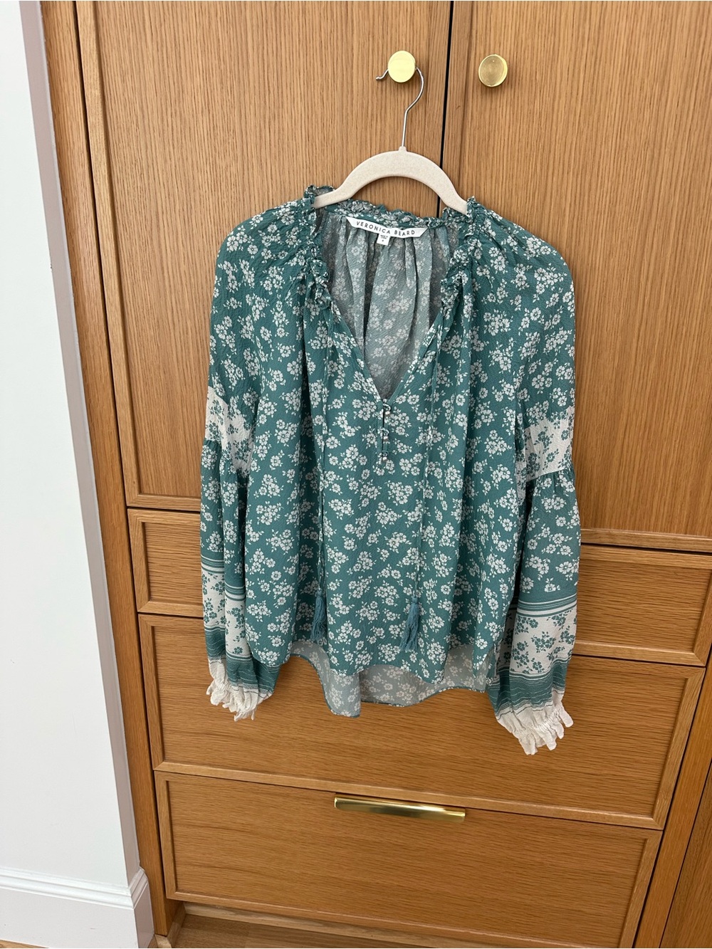 Veronica Beard Kalina Floral Silk Blouse, Size 8 - Picture 10 of 13